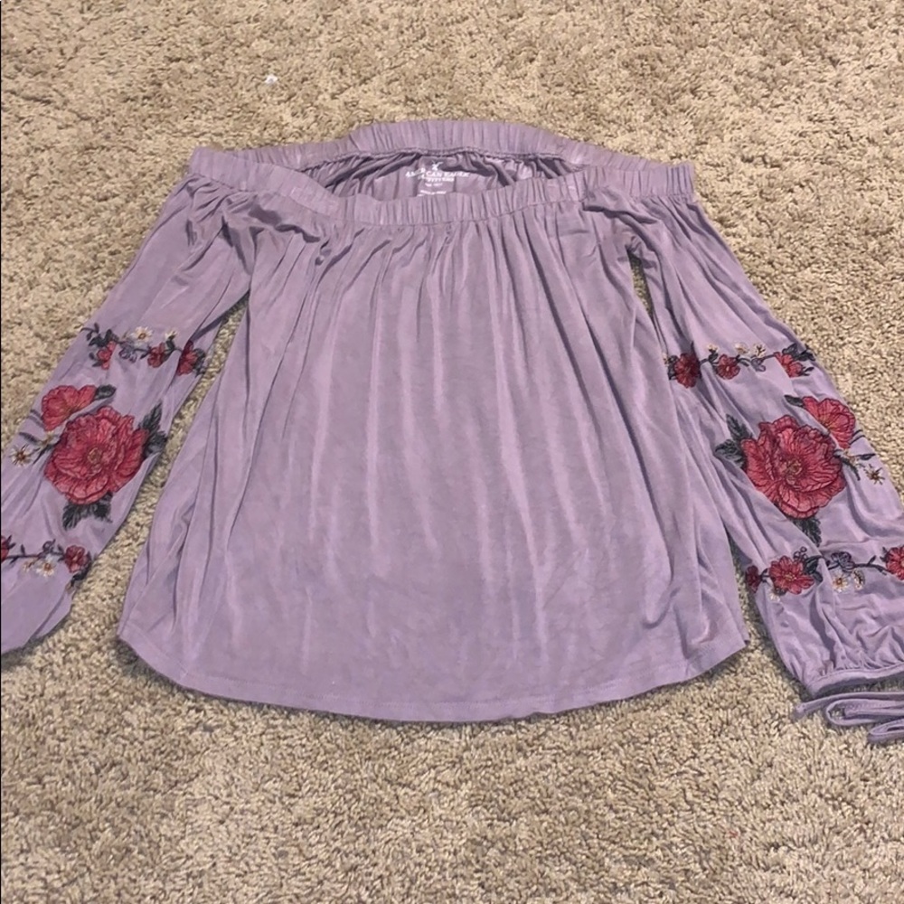 Purple off the shoulder top